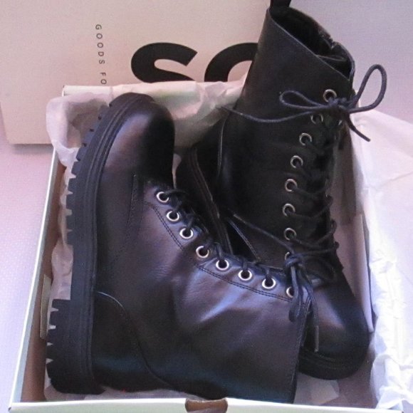 💥SO REINDEER WOMEN’S COMBAT BOOTS BLACK💥 WORN ONCE. EXCELLENT CONDITION; tag. - Picture 9 of 16